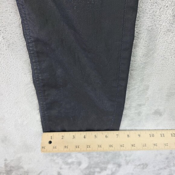 Nudie Jeans Thin Finn Jeans Mens 31x32 Black Coated Indigo Denim Italy - Picture 7 of 16